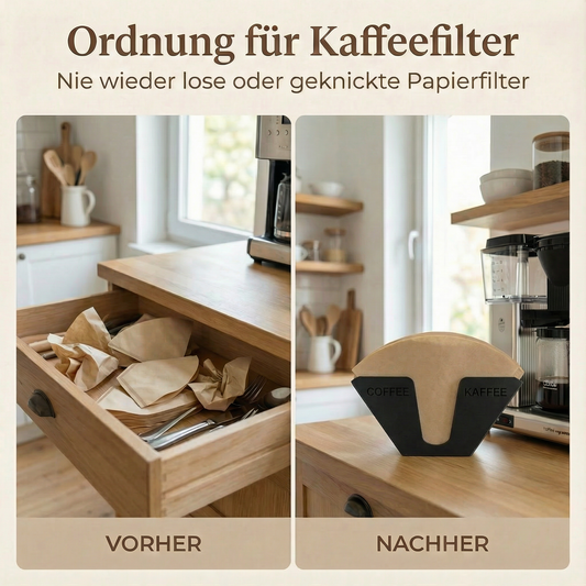 Kaffeefilterhalter Ständer – Wandhalter für Kaffeefilter Aufbewahrung aus Papier | R-Satz Shop