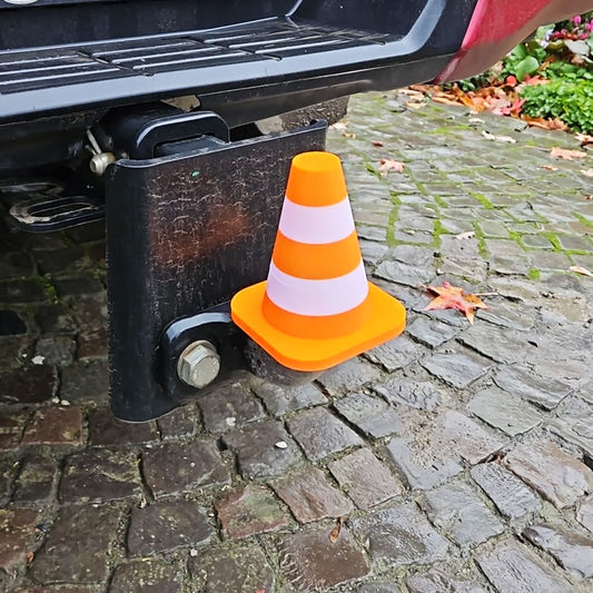 Pylone Anhängerkupplung Abdeckung – Lustige Leitkegel Schutzkappe für 50 mm Kugelkopf – Universal AHK Abdeckkappe | R-Satz Shop