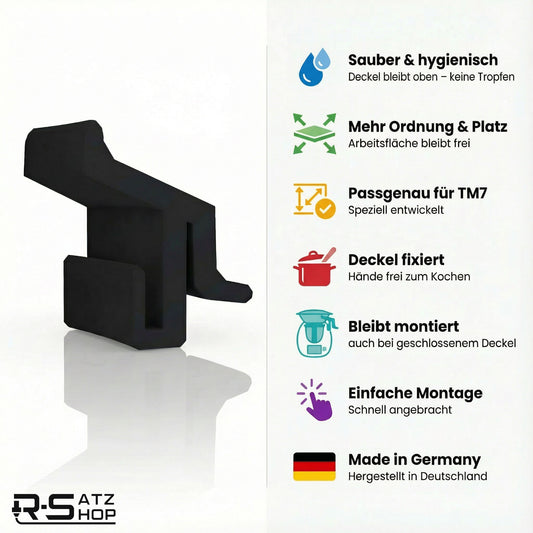 Deckelhalter kompatibel mit Thermomix TM7 – Deckelclip für Mixerdeckel – Saubere & platzsparende Aufbewahrung | R-Satz Shop