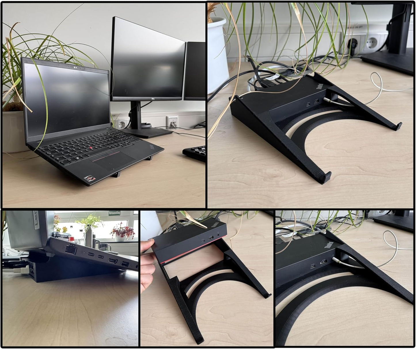 Laptop Docking Station Ständer passend für Lenovo ThinkPad Universal USB-C Dock, Lenovo ThinkPad Notebook Serien, Halterung Erhöhung Schreibtisch, Belüftet Kühlung Befestigung - Made by R-Satz Shop