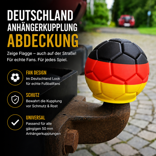 R-Satz Shop Anhängerkupplung Abdeckung Deutschland Fußball WM 2026 Kappe Lustig AHK Kugelschutz Schutzkappe Fanartikel