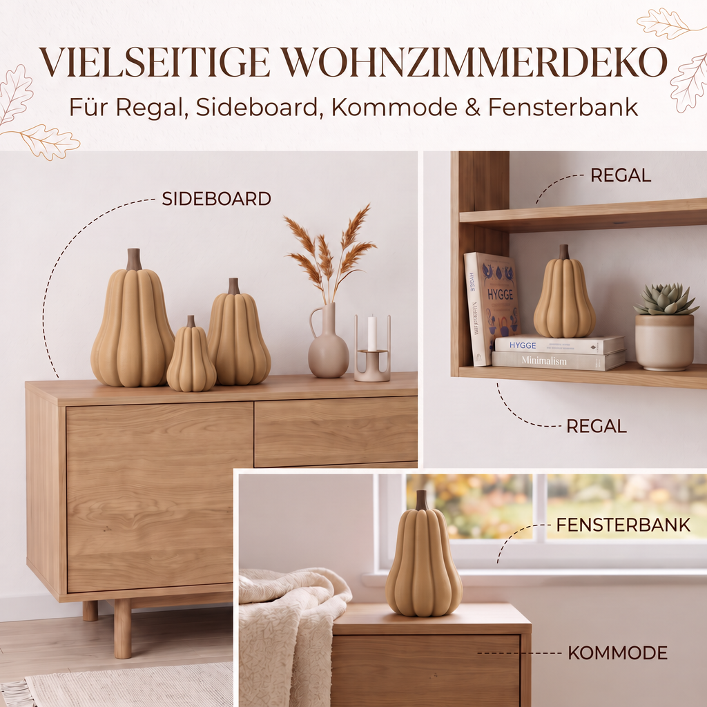 Kürbis Deko 3er-Set | Herbstdeko & Halloween Deko