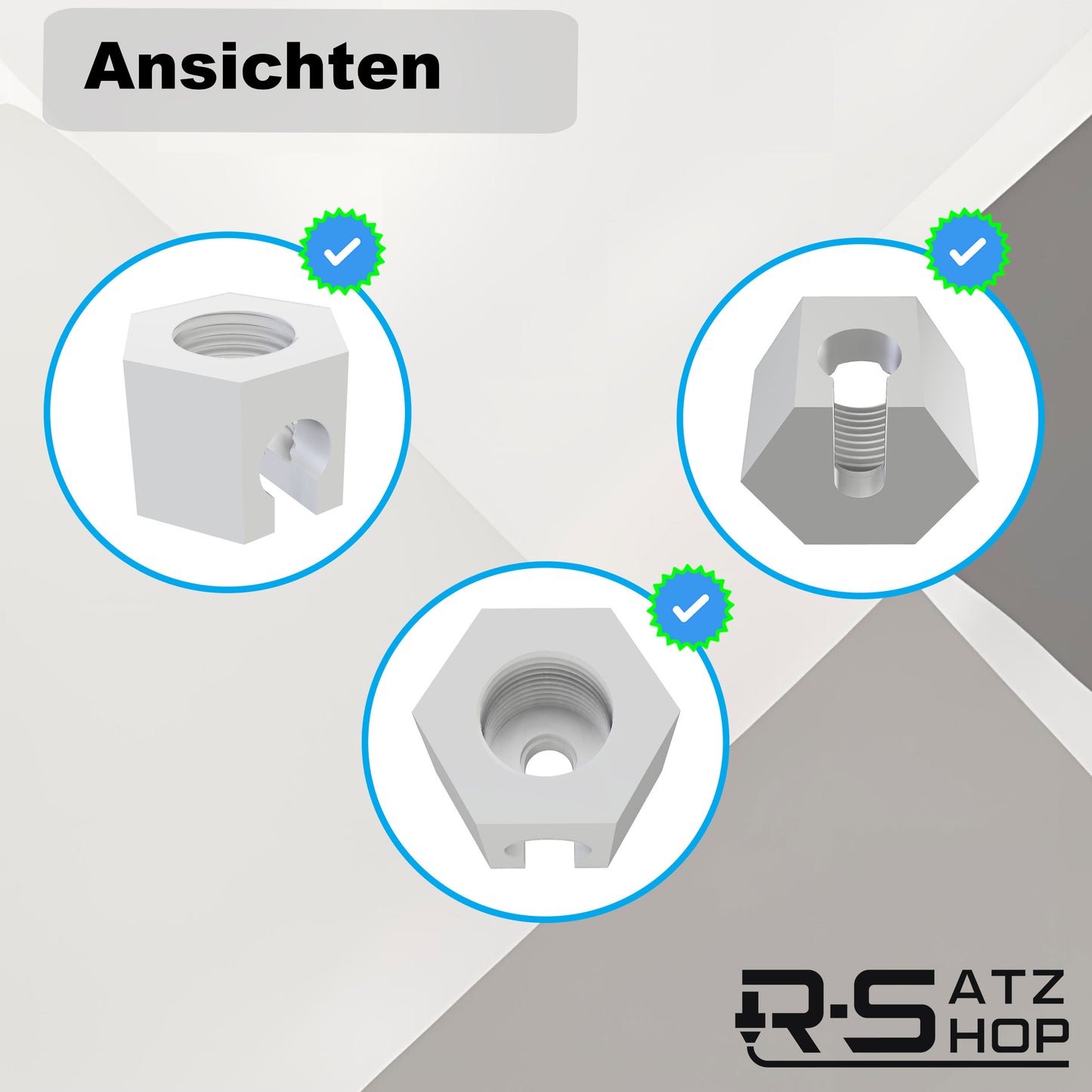 R-Satz Shop 2x Ersatzmutter passend für Sodastream Crystal 1.0 & 2.0 Ersatzteil Verschluss