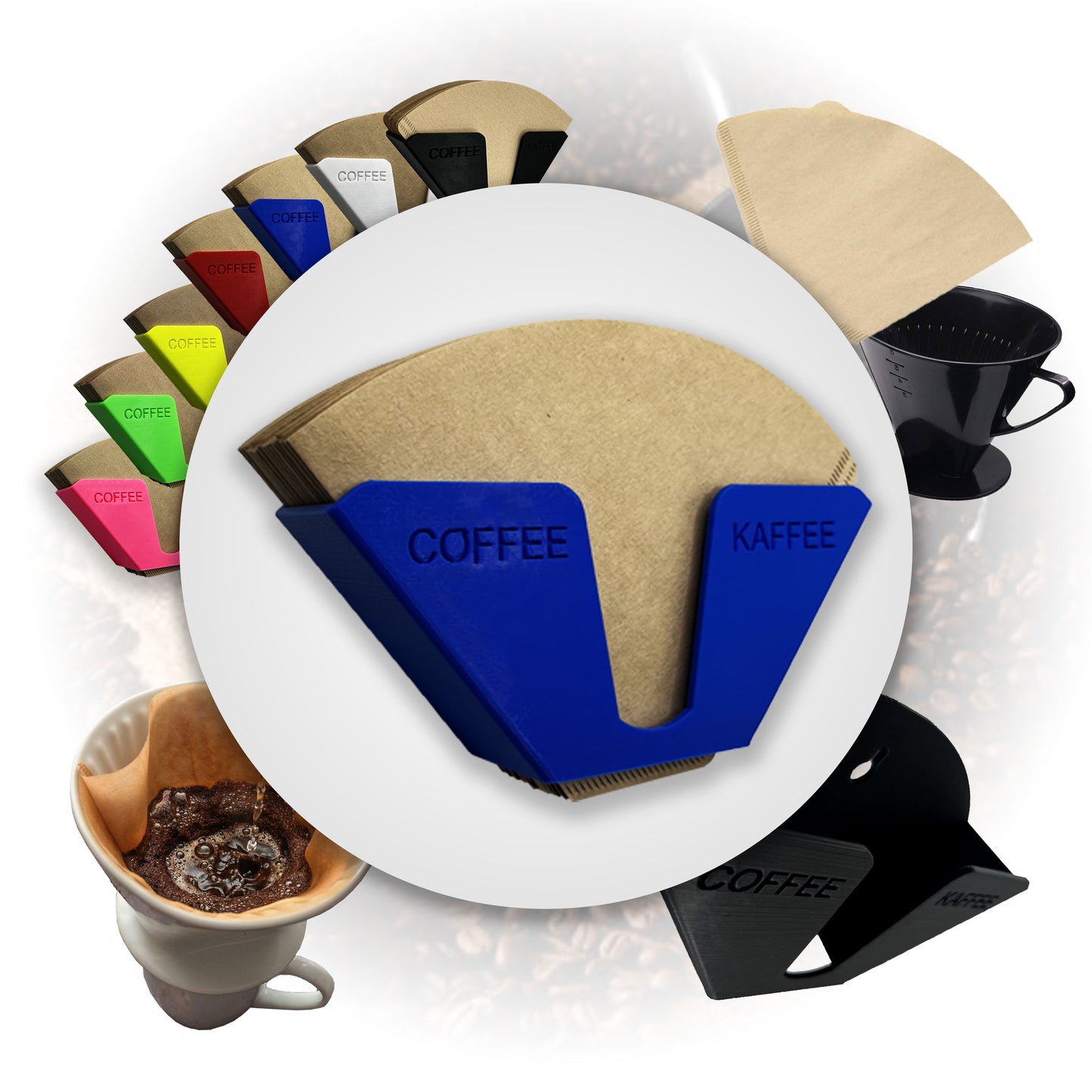 R-Satz Shop Kaffeefilterhalter Ständer für Kaffeefilter Aufbewahrung Wandhalter Papierfilter