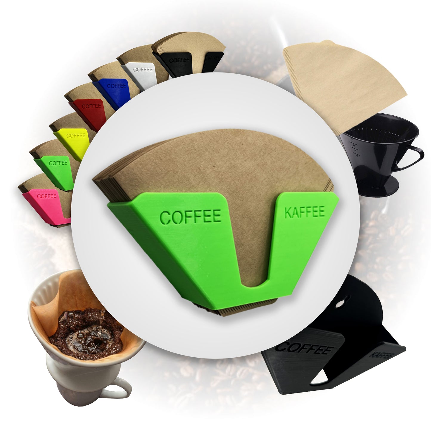 R-Satz Shop Kaffeefilterhalter Ständer für Kaffeefilter Aufbewahrung Wandhalter Papierfilter