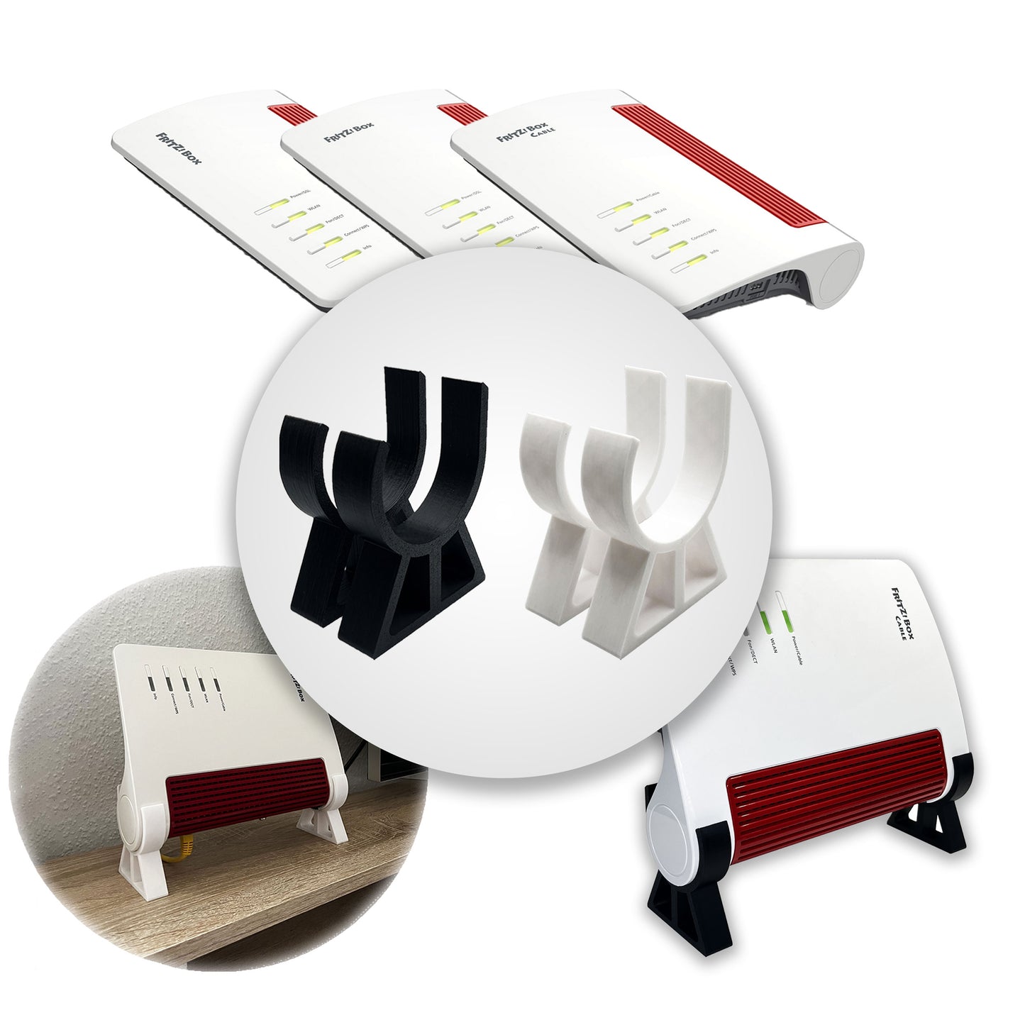 R-Satz Shop Standfuß Ständer passend für Fritzbox 5590 Fiber, 6670 Cable, 7590 AX und 7690 (2er Set)