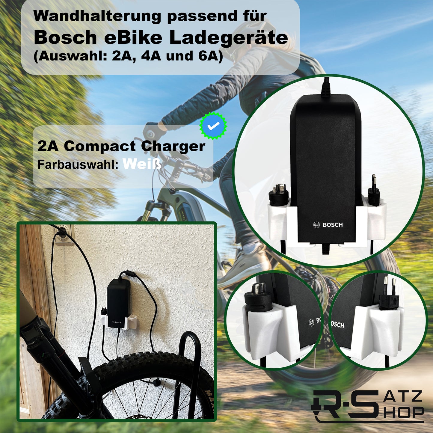 R-Satz Shop Wandhalterung passend für Bosch e-Bike Ladegerät