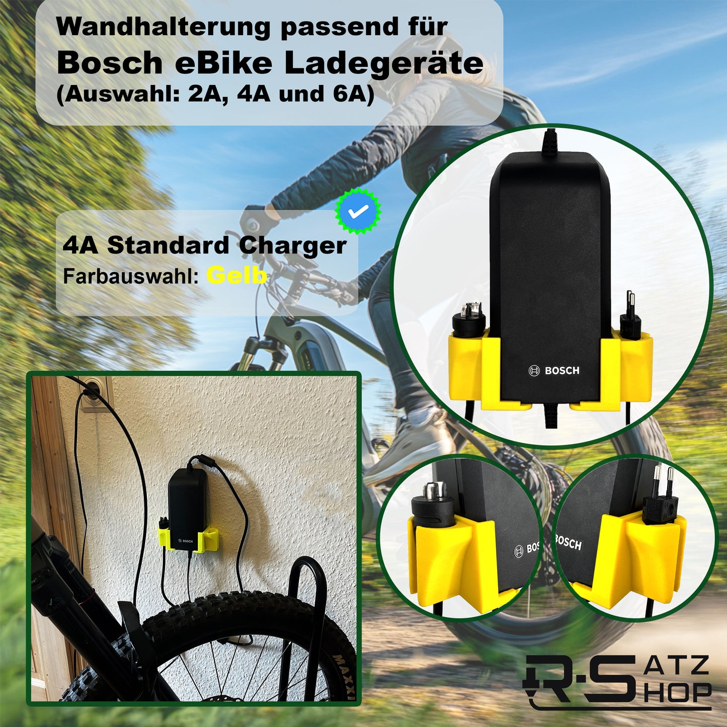 R-Satz Shop Wandhalterung passend für Bosch e-Bike Ladegerät