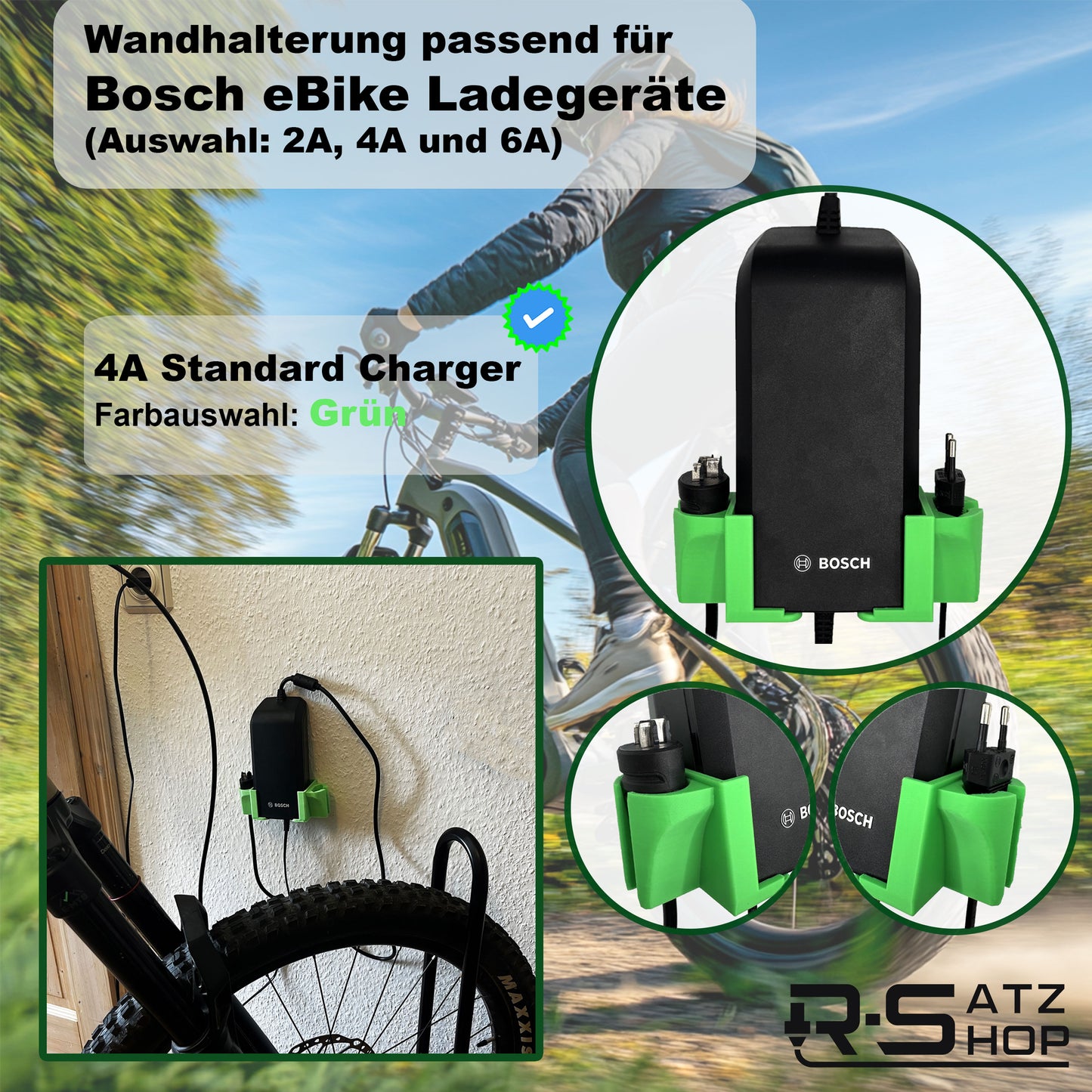 R-Satz Shop Wandhalterung passend für Bosch e-Bike Ladegerät