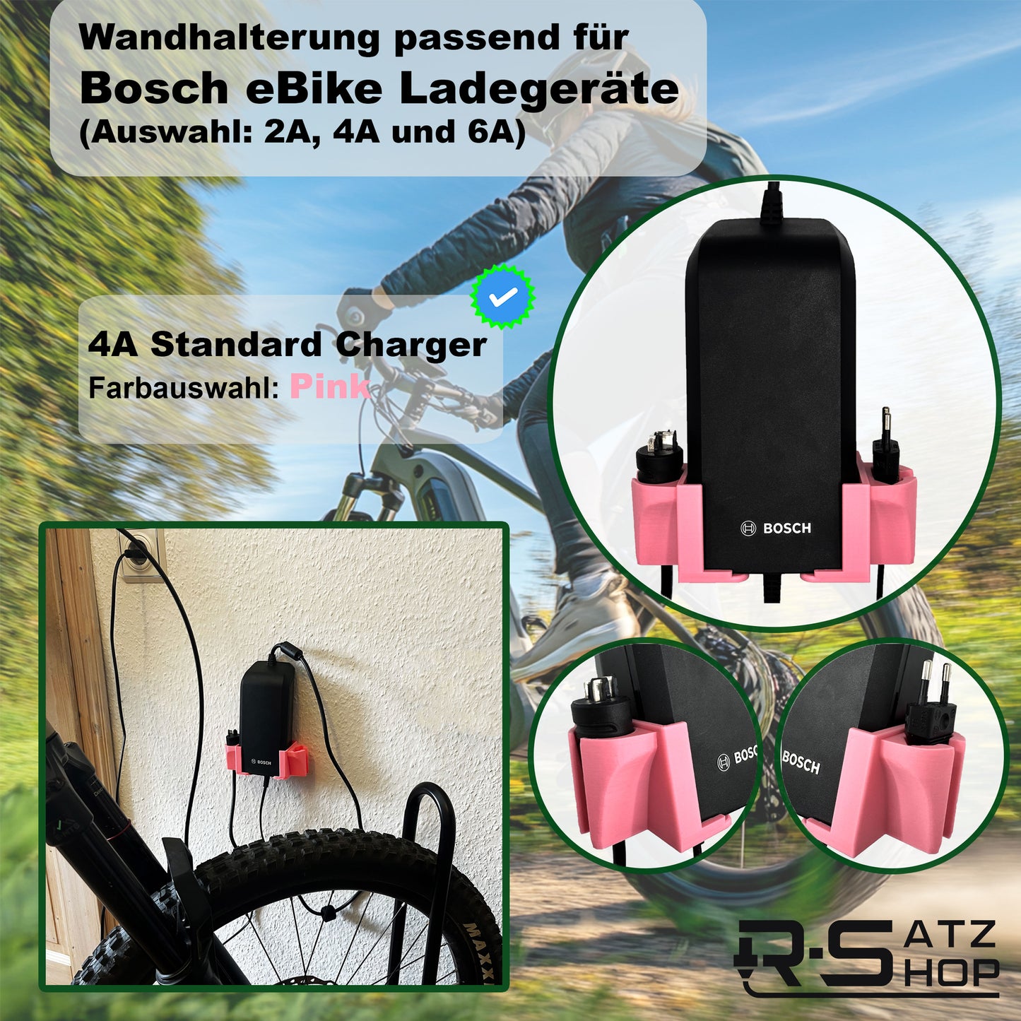 R-Satz Shop Wandhalterung passend für Bosch e-Bike Ladegerät