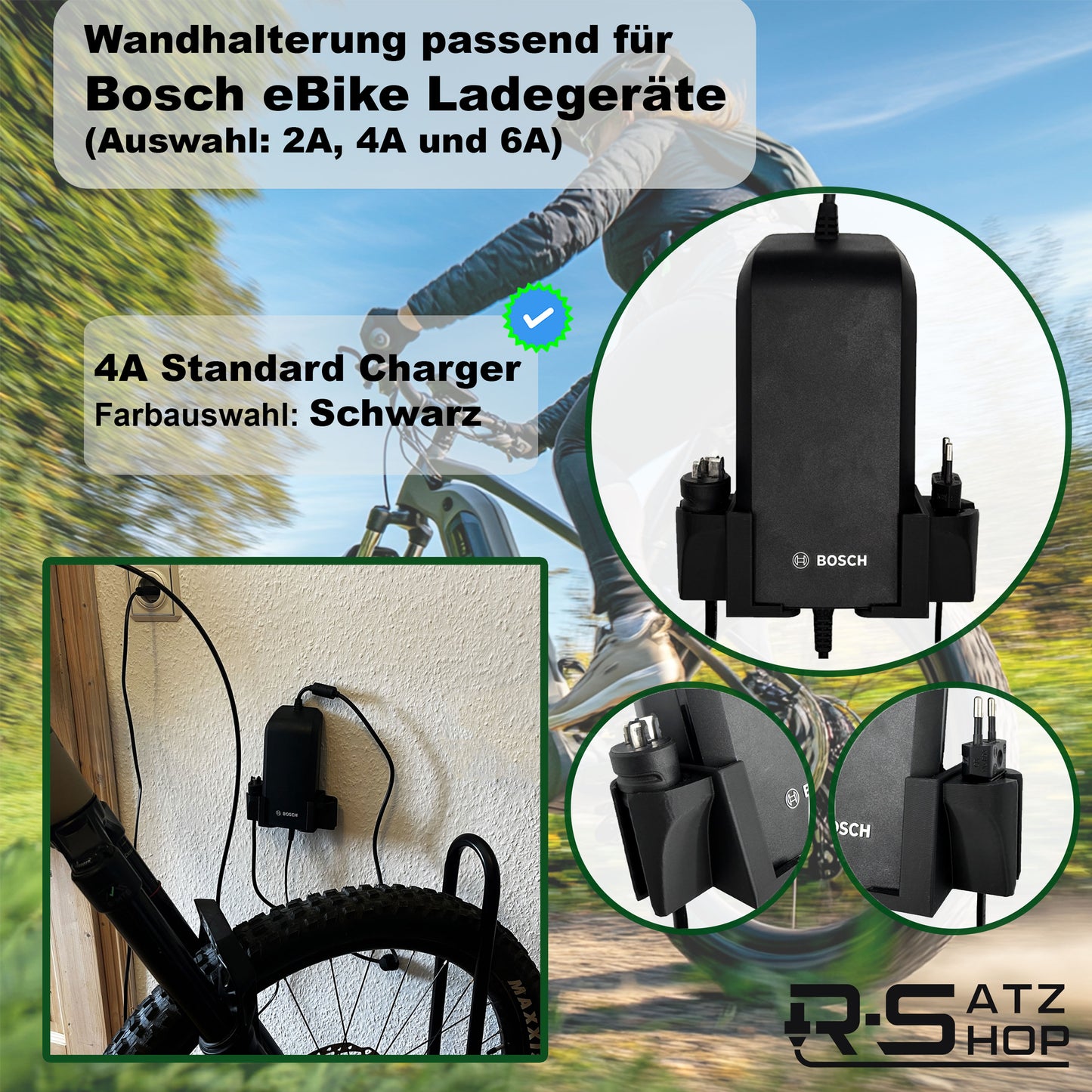 R-Satz Shop Wandhalterung passend für Bosch e-Bike Ladegerät