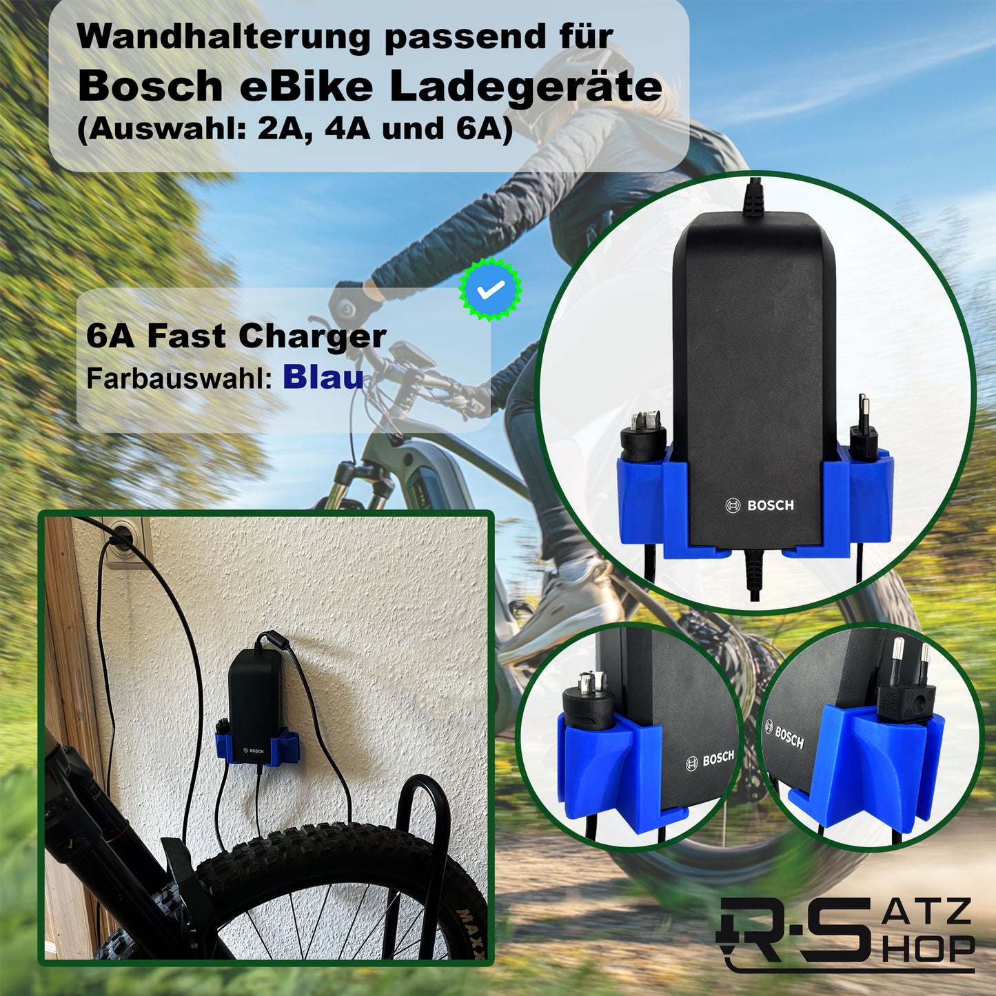 R-Satz Shop Wandhalterung passend für Bosch e-Bike Ladegerät
