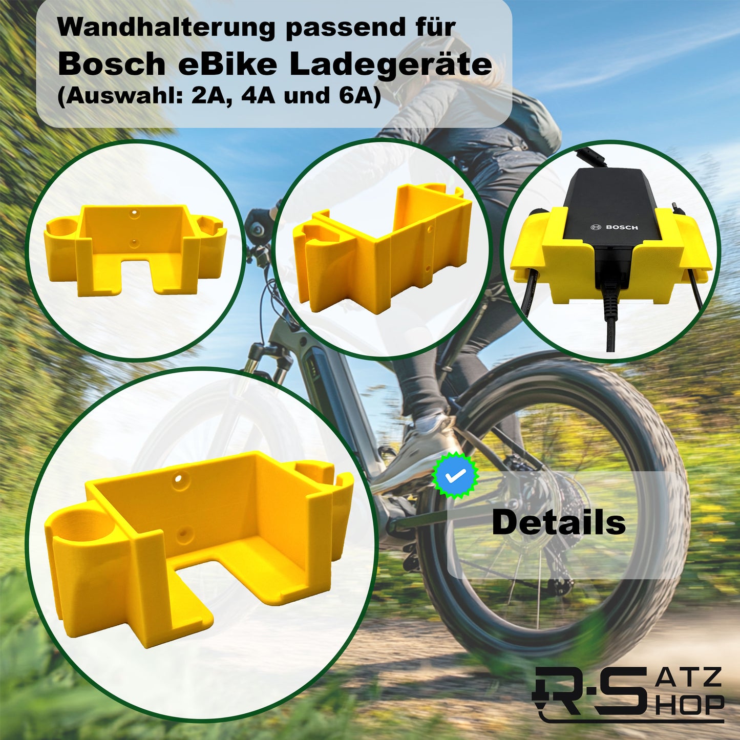 R-Satz Shop Wandhalterung passend für Bosch e-Bike Ladegerät