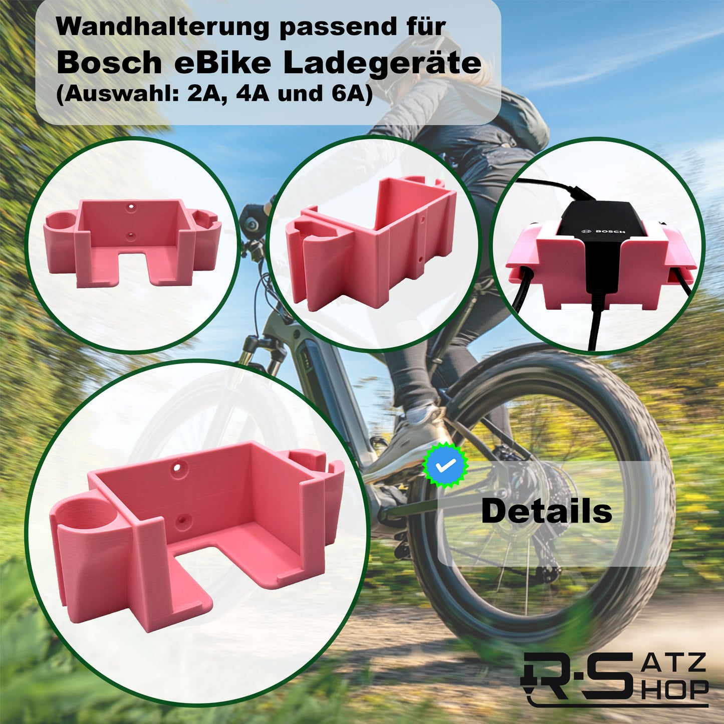 R-Satz Shop Wandhalterung passend für Bosch e-Bike Ladegerät