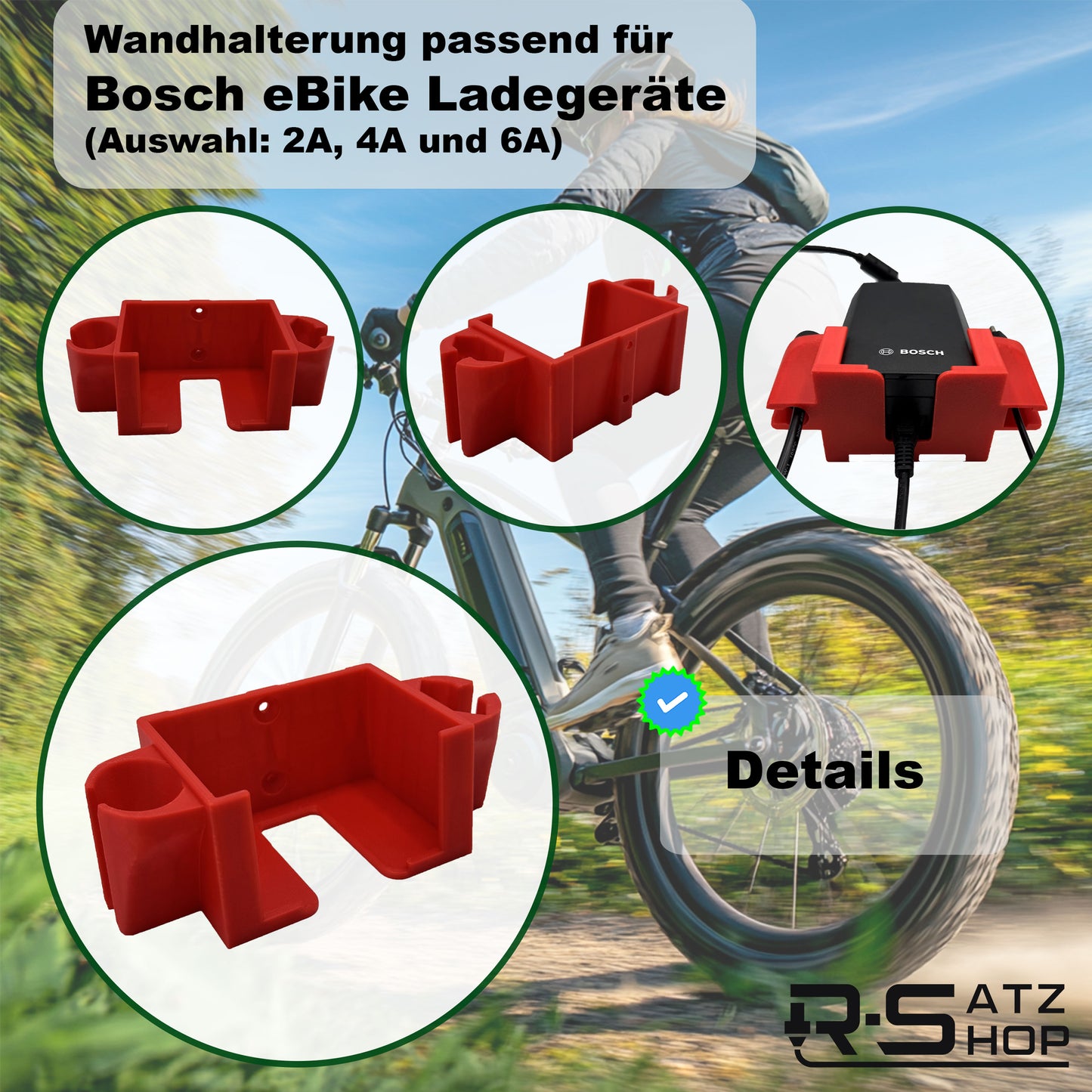 R-Satz Shop Wandhalterung passend für Bosch e-Bike Ladegerät