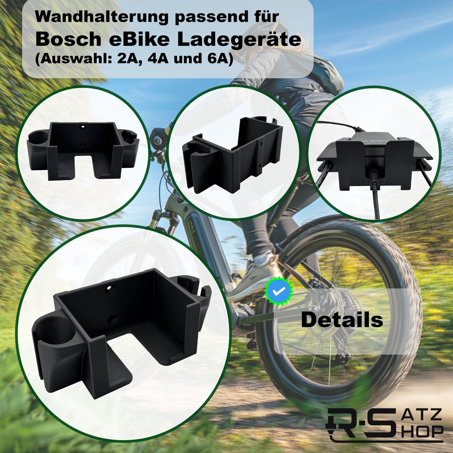 R-Satz Shop Wandhalterung passend für Bosch e-Bike Ladegerät
