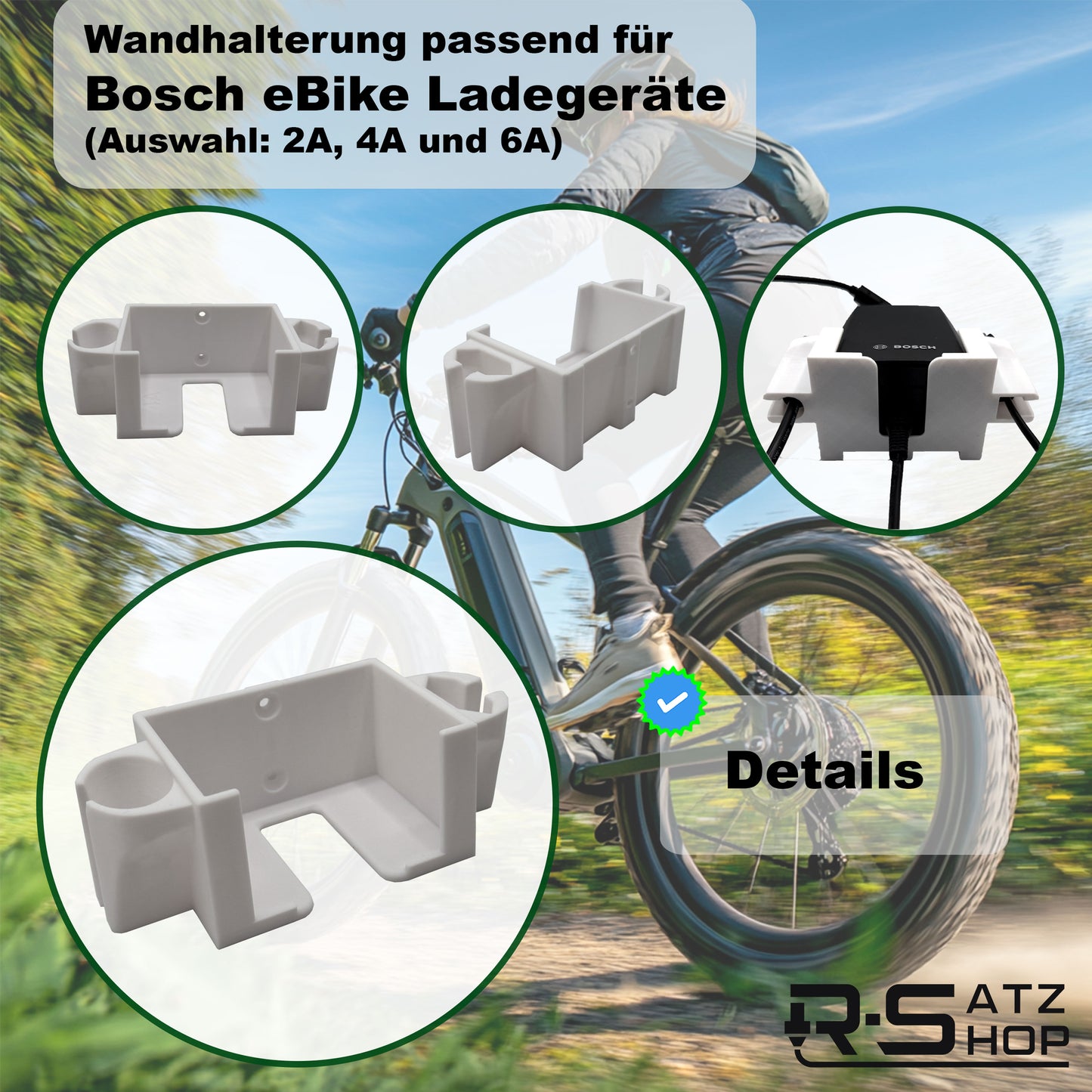 R-Satz Shop Wandhalterung passend für Bosch e-Bike Ladegerät
