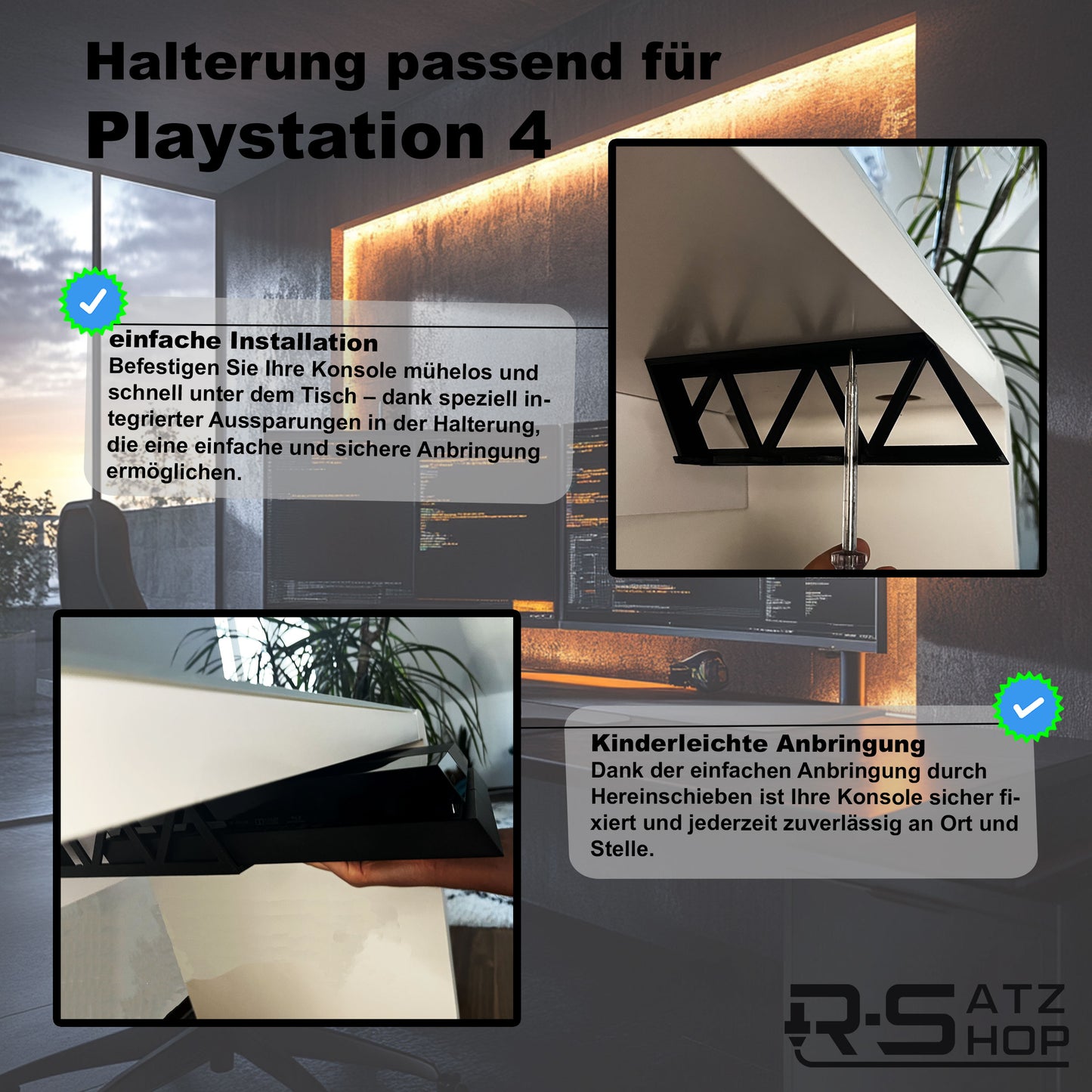 R-Satz Shop Tisch Halterung passend für Playstation 4