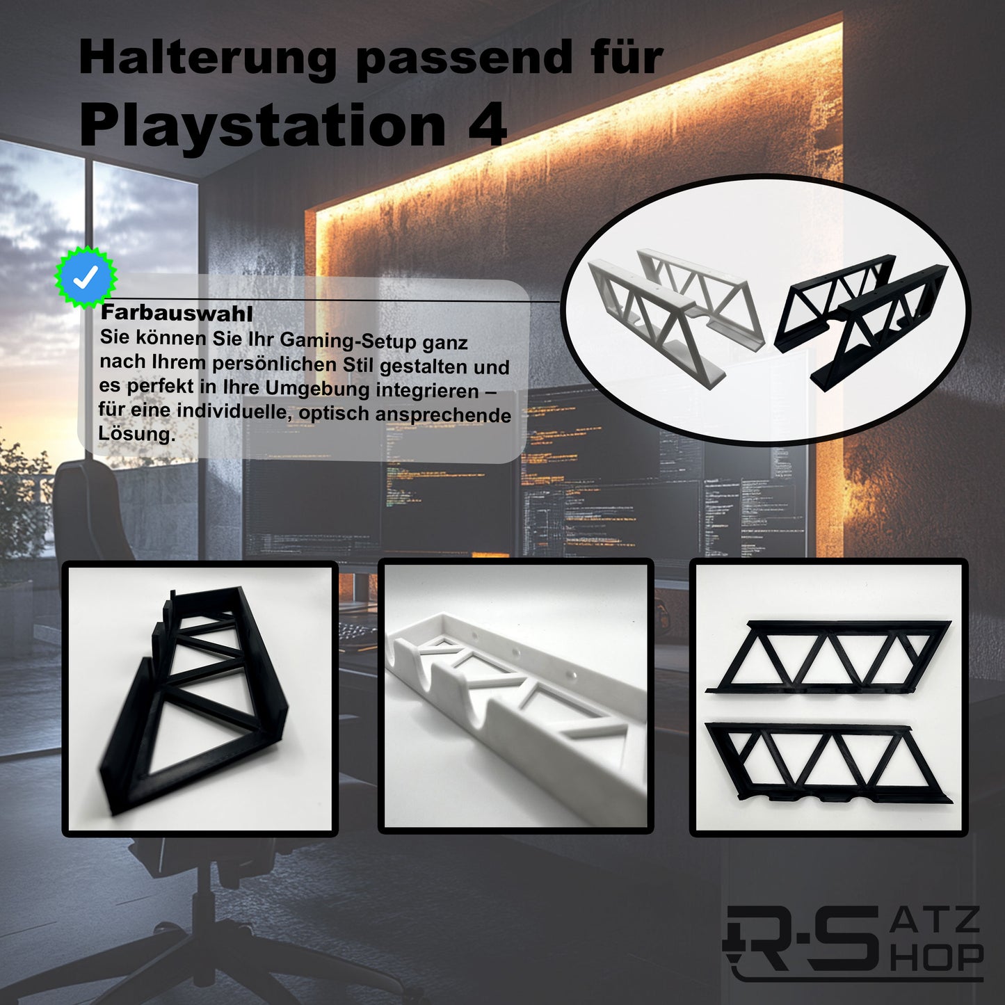 R-Satz Shop Tisch Halterung passend für Playstation 4