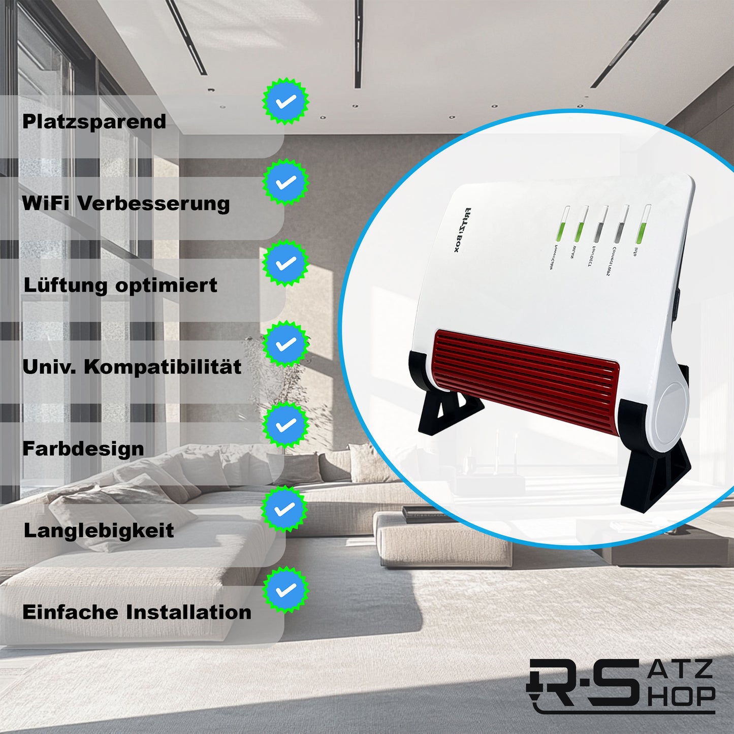 R-Satz Shop Standfuß Ständer passend für Fritzbox 5590 Fiber, 6670 Cable, 7590 AX und 7690 (2er Set)