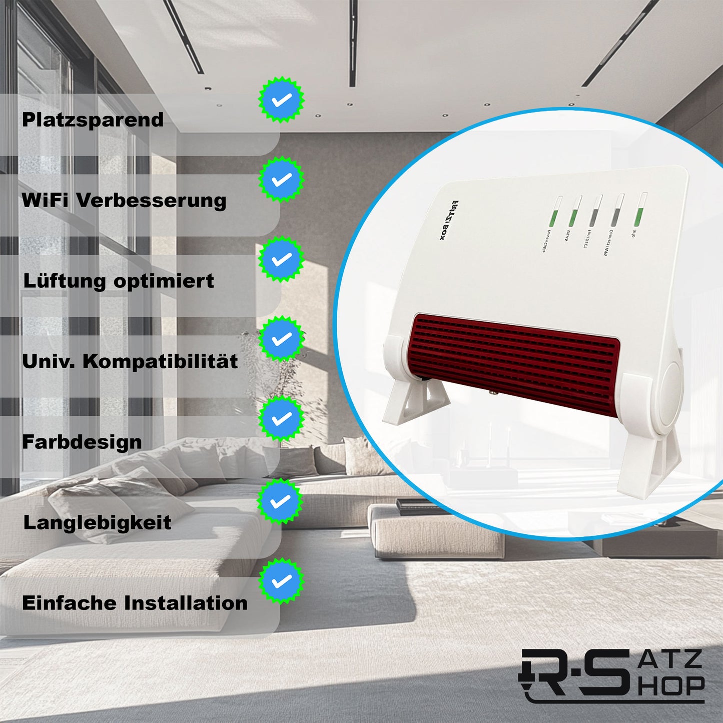 R-Satz Shop Standfuß Ständer passend für Fritzbox 5590 Fiber, 6670 Cable, 7590 AX und 7690 (2er Set)