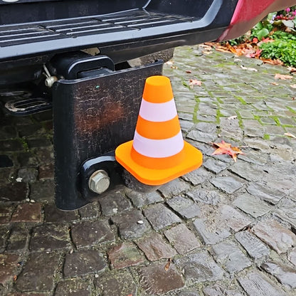 Pylone Anhängerkupplung Abdeckung – Lustige Leitkegel Schutzkappe für 50 mm Kugelkopf – Universal AHK Abdeckkappe | R-Satz Shop