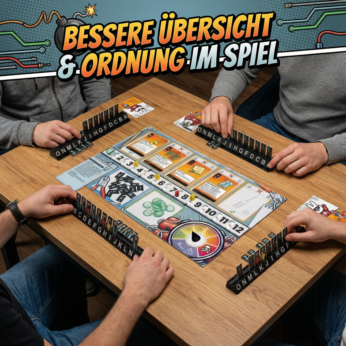 Kabelhalter für Bomb Busters – 5er Set Organizer für Kabelplättchen – Kompatibel mit Spiel des Jahres 2025 | R-Satz Shop
