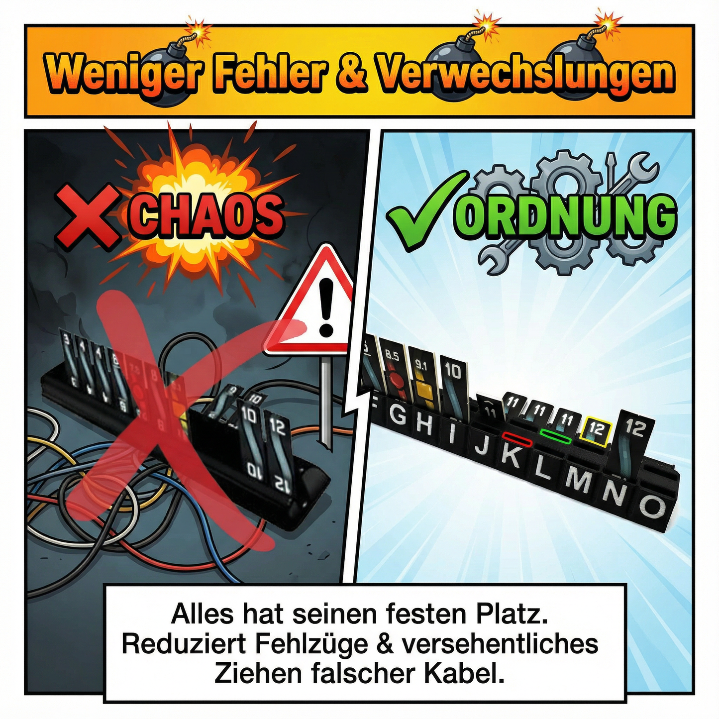 Kabelhalter für Bomb Busters – 5er Set Organizer für Kabelplättchen – Kompatibel mit Spiel des Jahres 2025 | R-Satz Shop