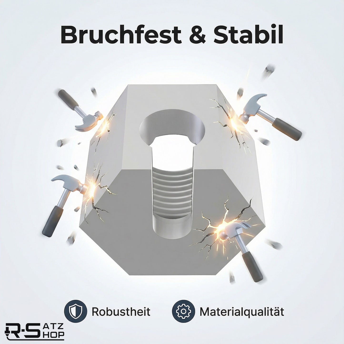 2er Set Ersatzmutter für Sodastream Crystal 1.0 & 2.0 – Verschluss Ersatzteil Weiß | R-Satz Shop