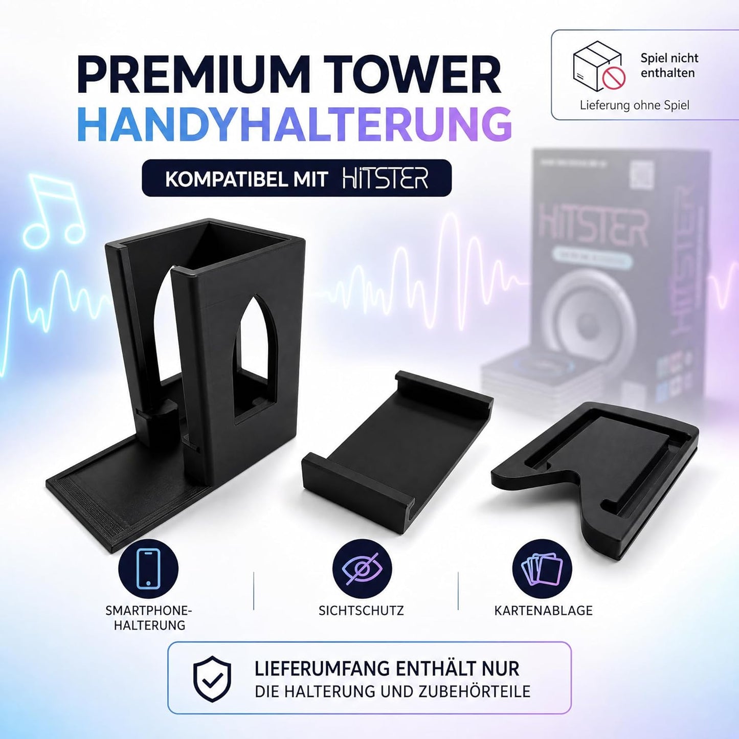 Hitster Turm – Handyhalterung & Kartenhalter passend für Hitster