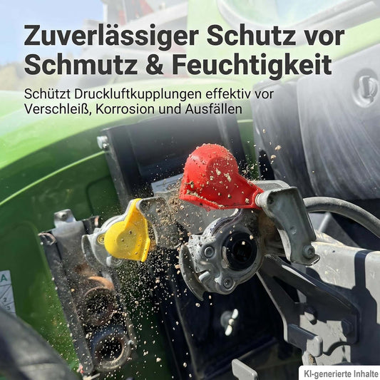 Staubkappe für Kupplungskopf – Rot & Gelb – Druckluftkopf Ersatzdeckel für LKW & Traktor – 1er / 5er / 10er Set | R-Satz Shop