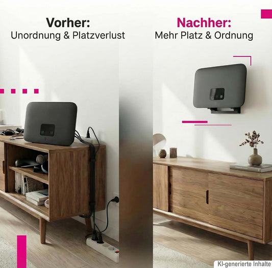 R-Satz Shop Wandhalterung passend für Telekom Speedport Smart 4 Router - Halter WLAN Wandhalter Smart Halterung - Schwarz