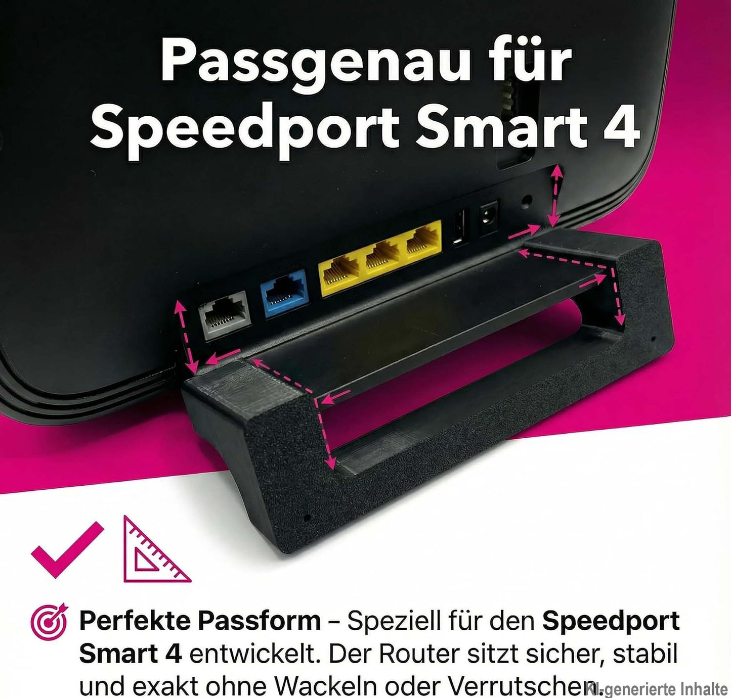 R-Satz Shop Wandhalterung passend für Telekom Speedport Smart 4 Router - Halter WLAN Wandhalter Smart Halterung - Schwarz