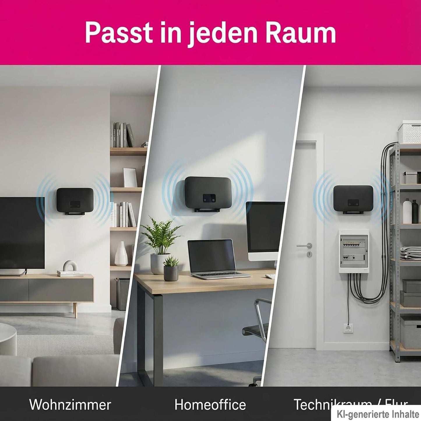 R-Satz Shop Wandhalterung passend für Telekom Speedport Smart 4 Router - Halter WLAN Wandhalter Smart Halterung - Schwarz