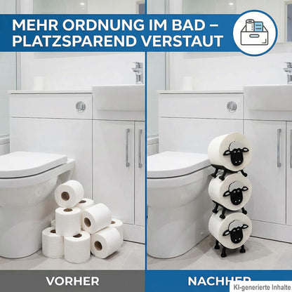Toilettenpapierhalter Schaf für 38 und 42mm Rollen - Toilettenschaf, Toilettenpapier, Klorollenhalter, Klopapierhalter Aufbewahrung oder als Geschenk - Made by R-Satz Shop
