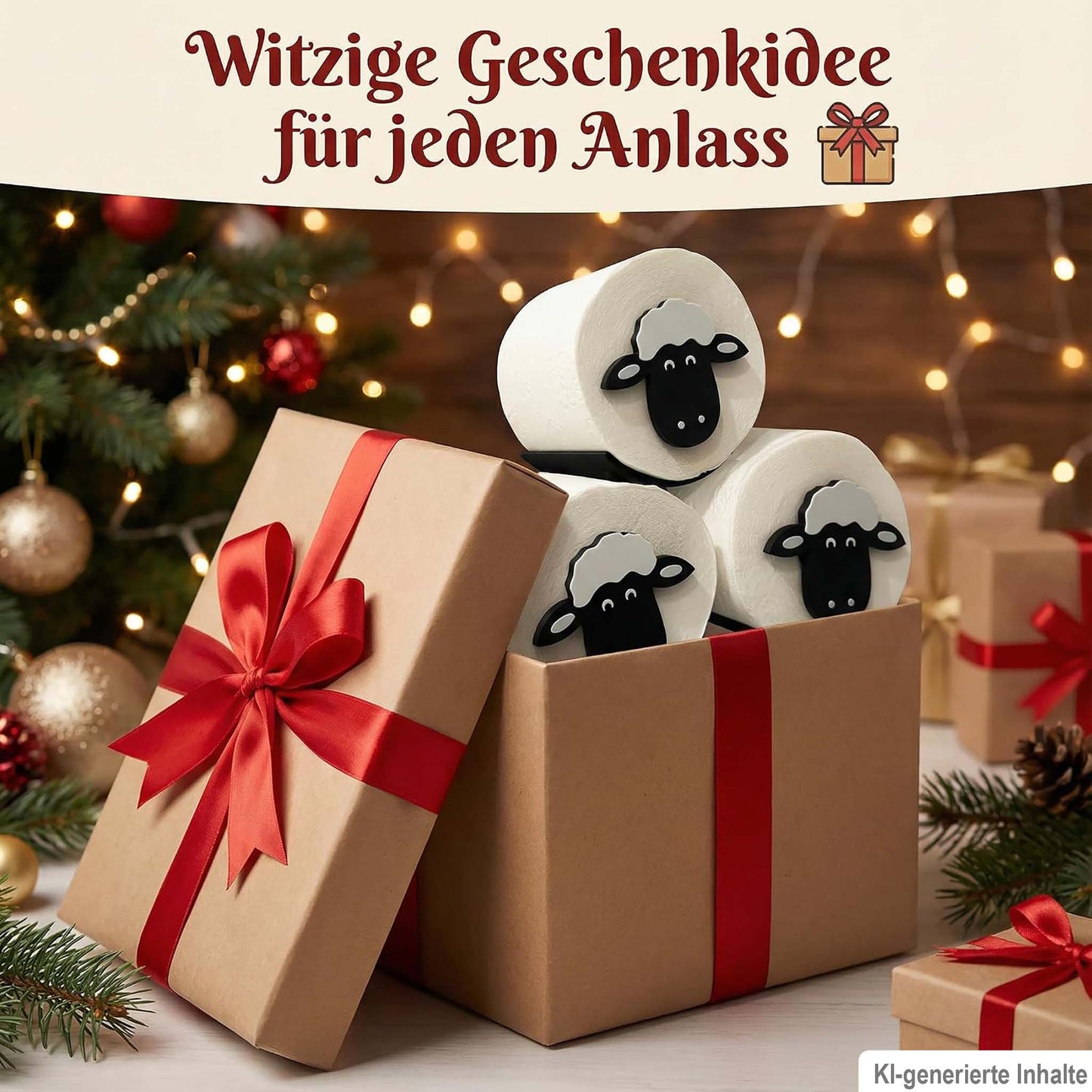 Toilettenpapierhalter Schaf (3 Stück) für 38 und 42mm Rollen - Toilettenschaf, Toilettenpapier, Klorollenhalter, Klopapierhalter Aufbewahrung oder als Geschenk - Made by R-Satz Shop