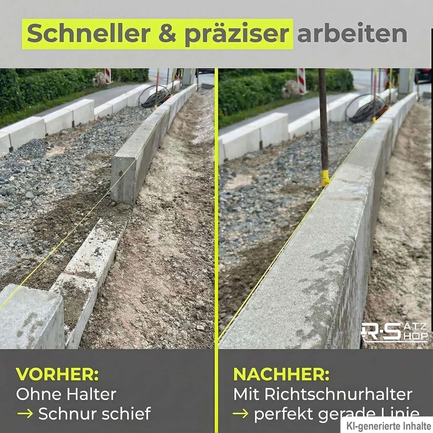 Richtschnurhalter Set für Schnurpfähle – Seilführung & Schnurspanner – 25/50/100 Stück | R-Satz Shop