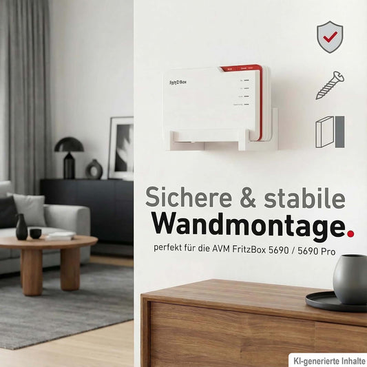 Wandhalterung passend für FritzBox 5690 / 5690 Pro – Stabile, platzsparende Halterung | R-Satz Shop