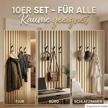10er Set Haken für Akustikpaneele – Wand- & Kleiderhaken inkl. Schrauben | R-Satz Shop