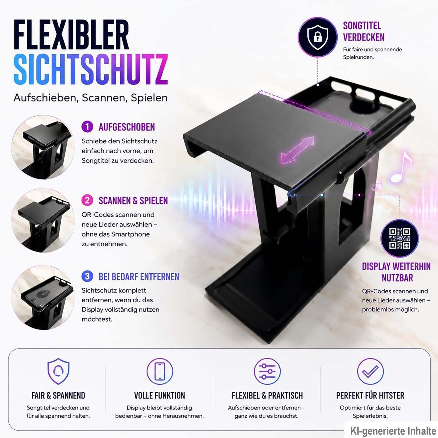 Hitster Turm – Handyhalterung & Kartenhalter passend für Hitster