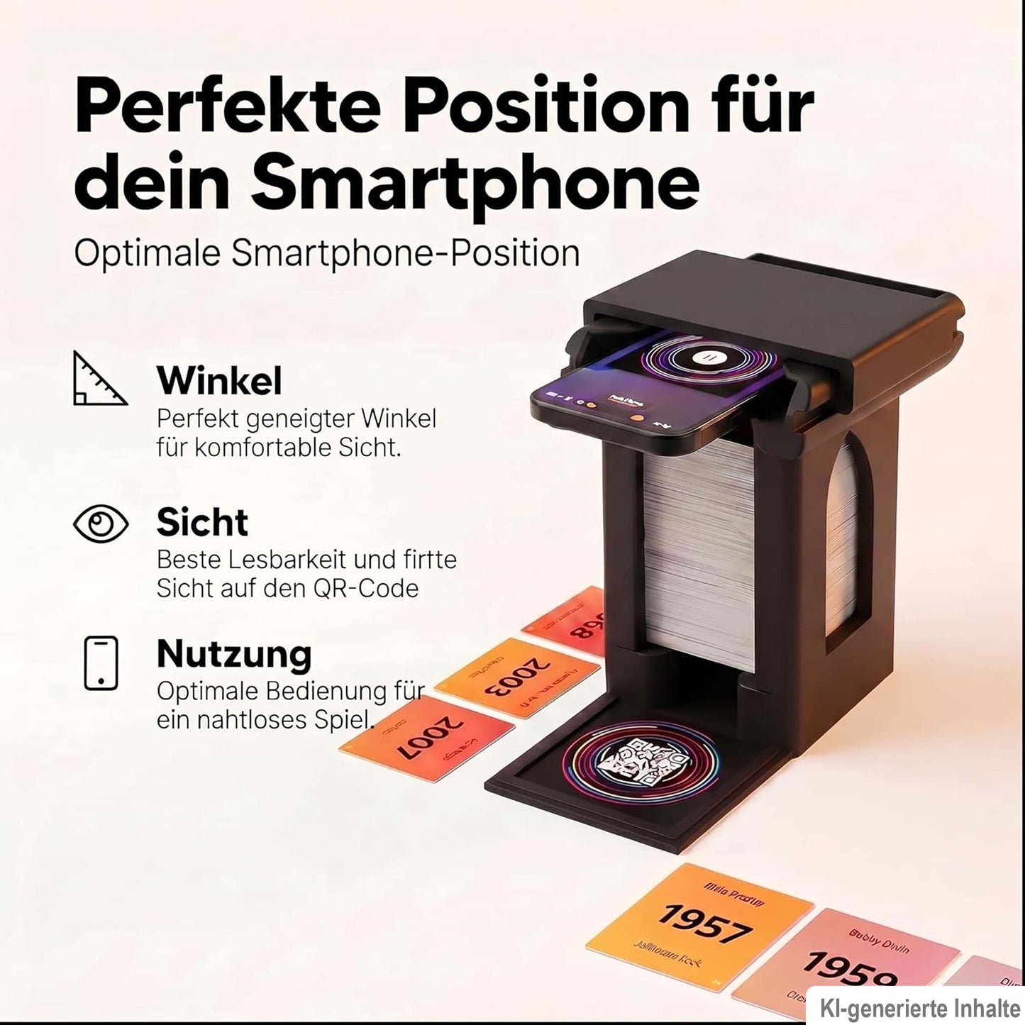 Hitster Turm – Handyhalterung & Kartenhalter passend für Hitster