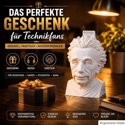 Einstein Kopfhörerhalter – Headset-Ständer & Schreibtisch-Deko im Wissenschaftler-Design