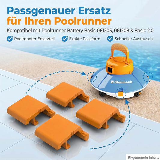 4x Verschlussclips kompatibel mit Steinbach Poolrunner Battery Basic & Basic 2.0 – Passend für 061205 & 061208 – Ersatzteil Clip für Poolroboter & Poolsauger | R-Satz Shop