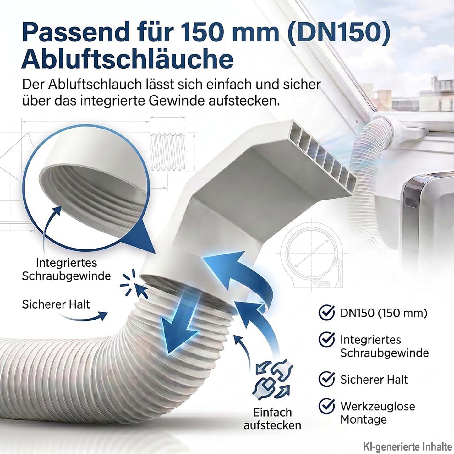 Klimaanlage Abluftschlauch Adapter