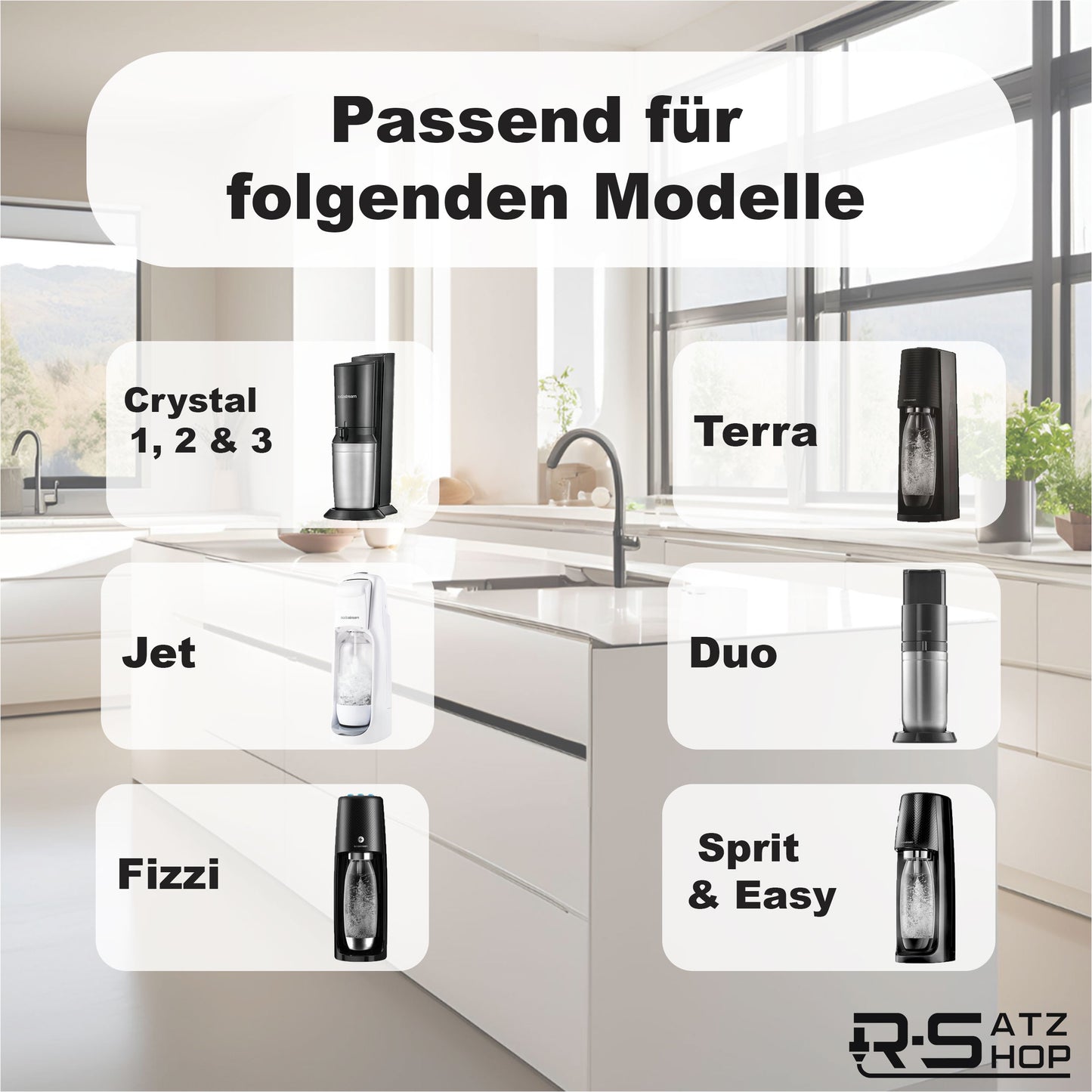 Ersatzmutter passend für Sodastream 2 Stück Kompatibel mit Crystal 1, 2 & 3, Duo, Jet, Spirit, Easy, Terra - Zubehör, Wassersprudler, Sprudelwasser, Reparatur, Schlauchanschluss - Made by R-Satz Shop