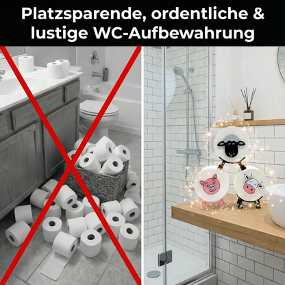 klopapierhalter aufbewahrung Toilettenpapierhalter Schaf, Schwein & Kuh (3er Set)