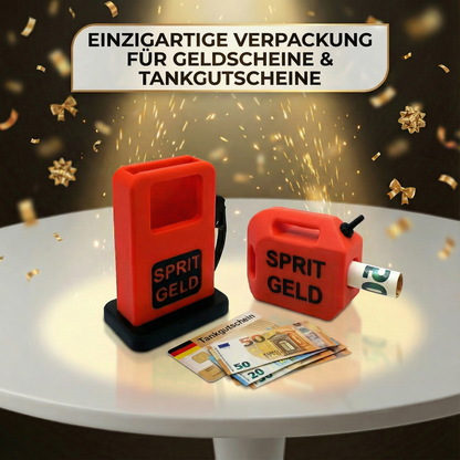R-Satz Shop Spritgeld Geldgeschenk Verpackung – 3D Tanksäule & Kanister – Kreative Geschenkidee für Tankgutscheine, Führerschein, Auto, Freunde oder Geburtstag
