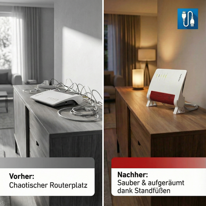 R-Satz Shop Standfuß Ständer passend für Fritzbox 5590 Fiber, 6670 Cable, 7590 AX und 7690 (2er Set)