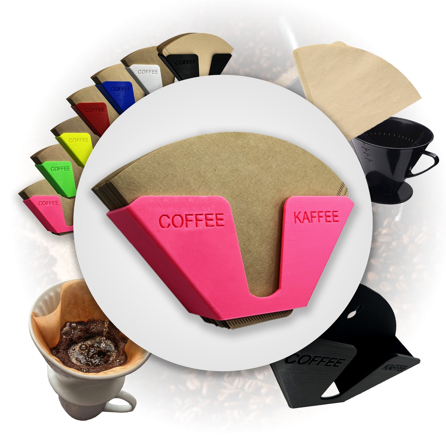 R-Satz Shop Kaffeefilterhalter Ständer für Kaffeefilter Aufbewahrung Wandhalter Papierfilter