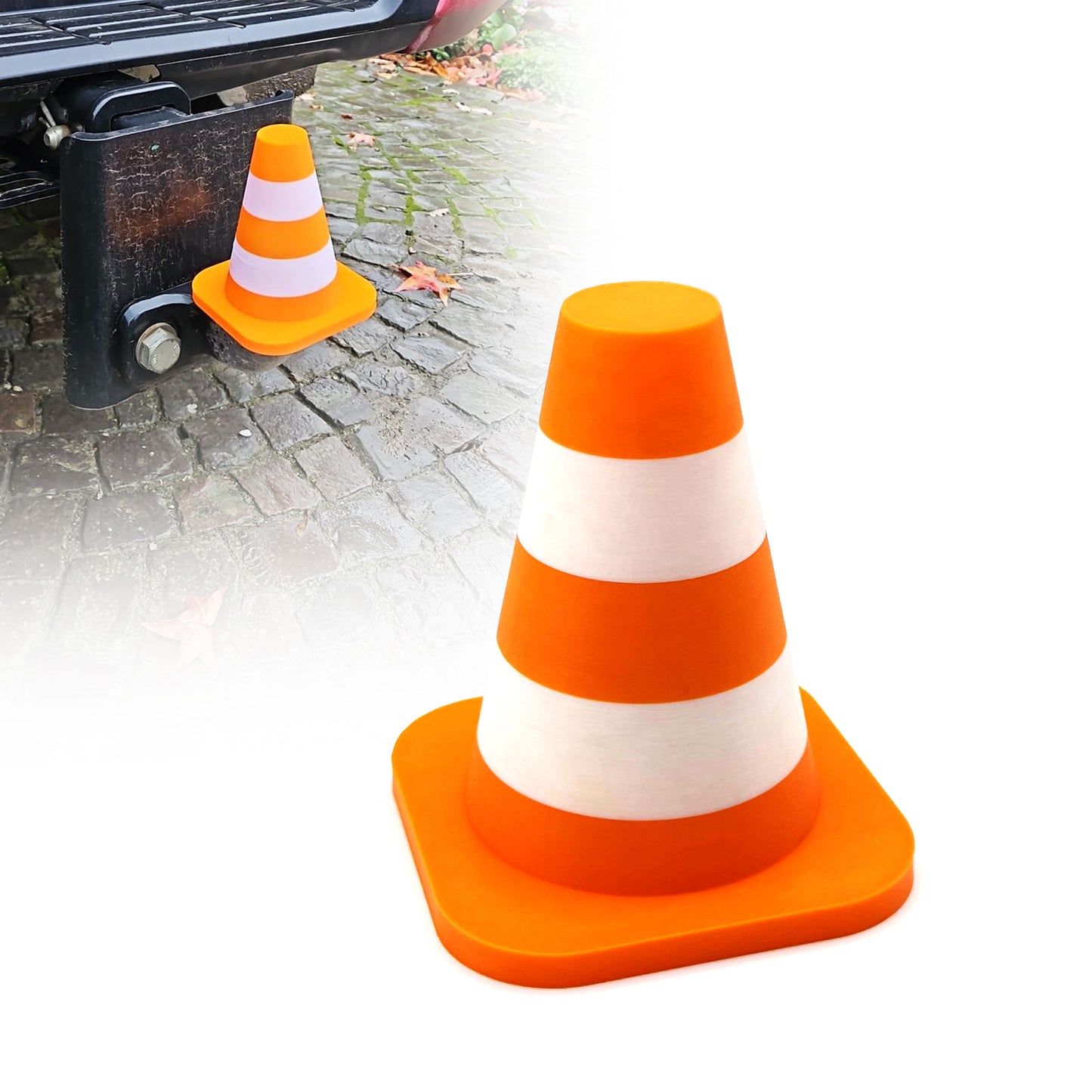 Pylone Anhängerkupplung Abdeckung – Lustige Leitkegel Schutzkappe für 50 mm Kugelkopf – Universal AHK Abdeckkappe | R-Satz Shop